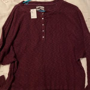 NWT URBAN OUTFITTERS Burgundy Henley